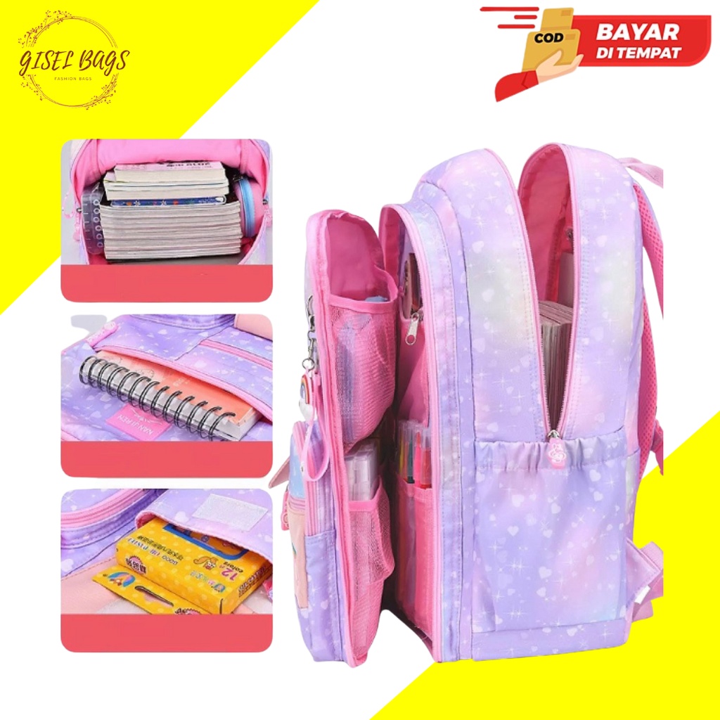 Tas sekolah anak perempuan sd smp sma import gratis raincover tas promo termurah gratis ongkir