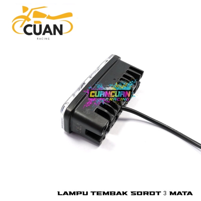 Lampu Tembak LED E03 Sorot Cree 3 Mata 9 Watt Motor Mobil E03R Kabut Worklight foglamp foglight