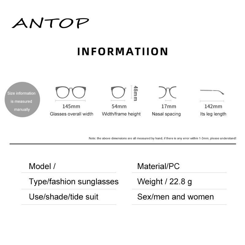 Kacamata Hitam Korea Retro Wanita Klasik Frame Kotak Besar Anti Radiasi Uv Untuk Sunglasses ANTOP
