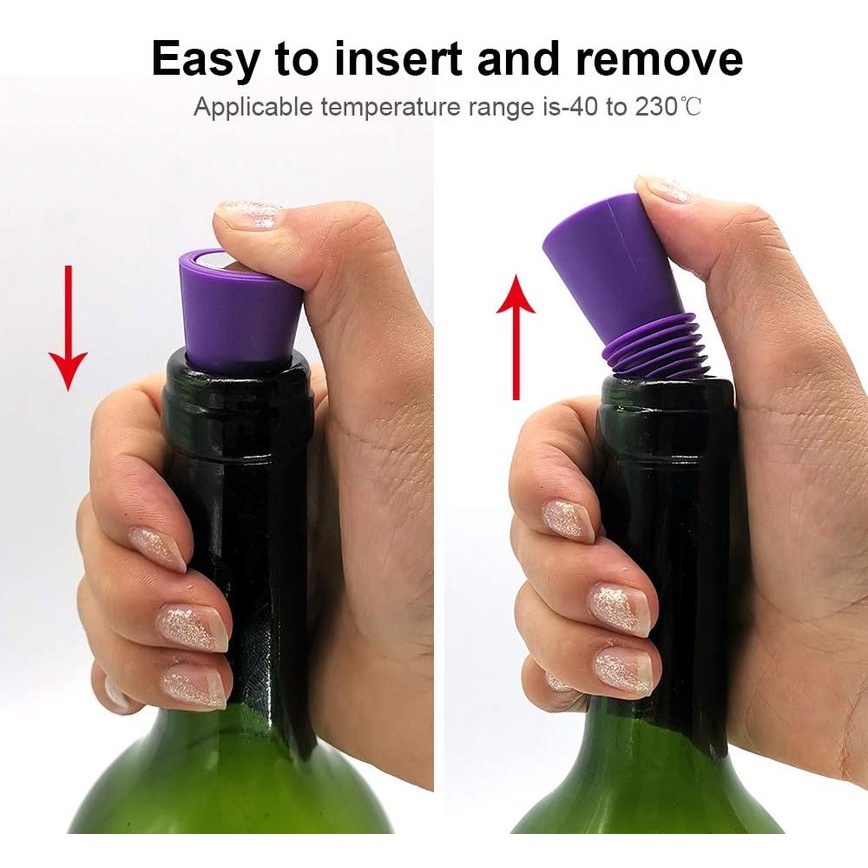 1Pc  Creative Silicone Wine Stopper / Portable Sealing Champagne Cork / Reusable Beer Bottle Caps / Reuse Practical Colorful Bottle Stopper Bar Accessories