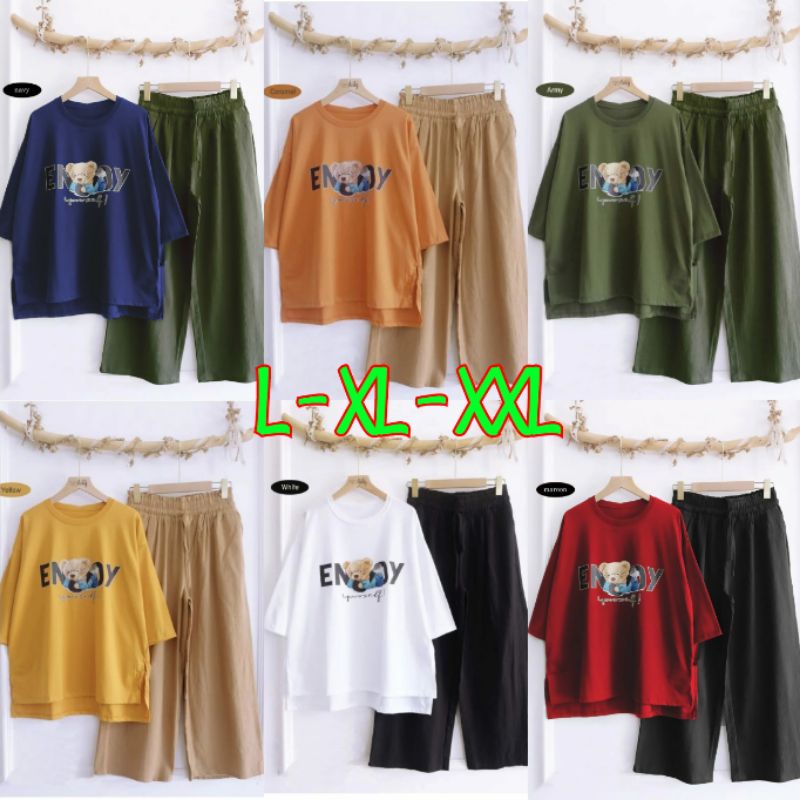 3 UKURAN L XL XXL ONE SET TERBARU FASHION BUSANA MUSLIM STELAN WANITA DEWASA SET BENJOY CK