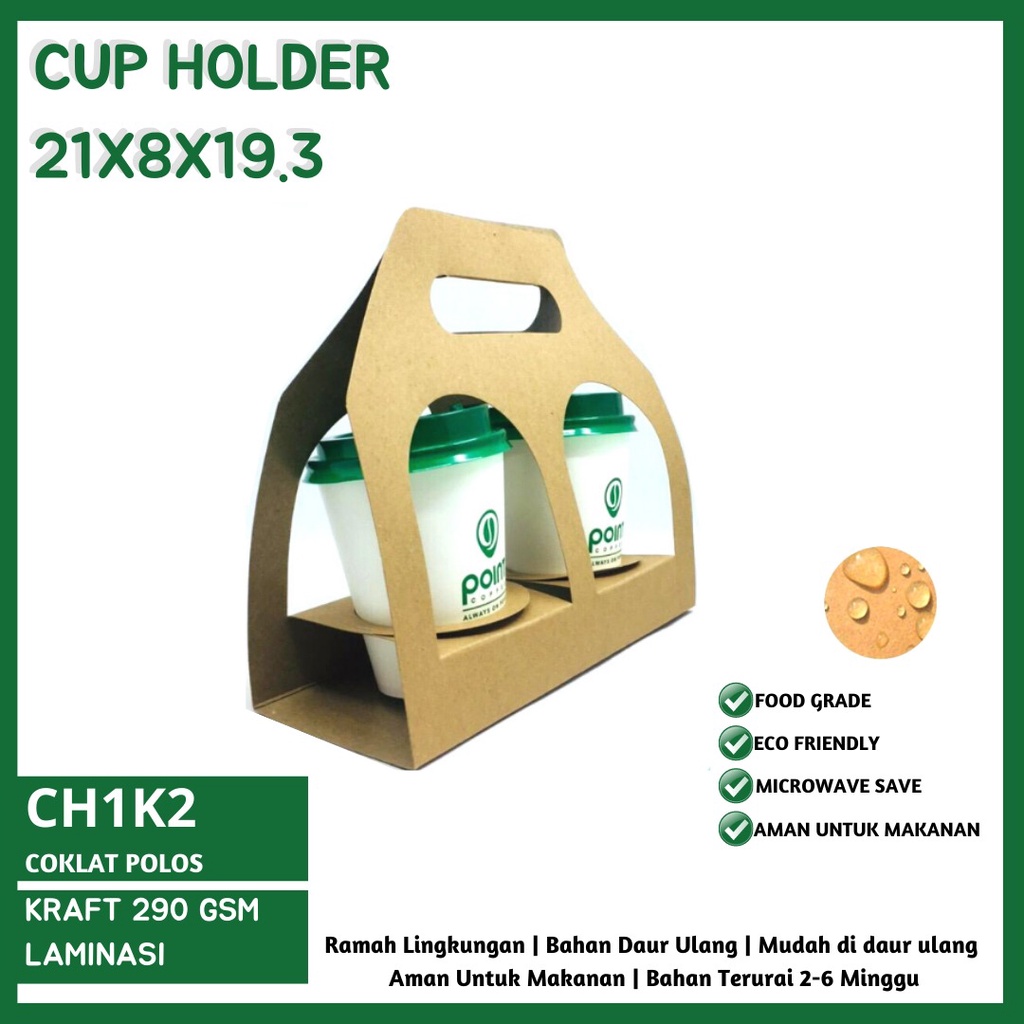 Paper Cup Holder Cup Holder Tempat Gelas Kopi (CH1K2-Laminasi)