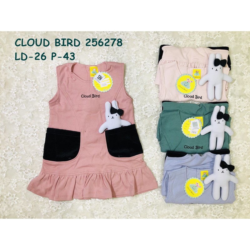 CLOUD BIRD 256278 DRESS SAKU BONEKA KELINCI ANAK BAYI