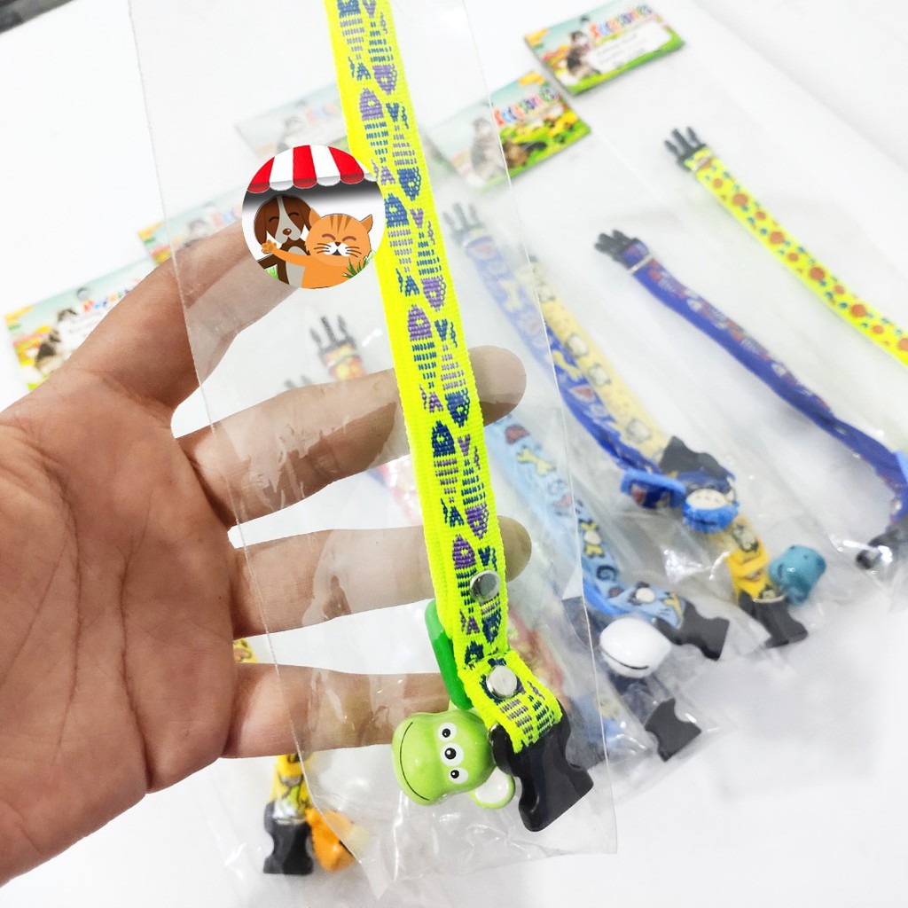 Kalung Tali Collar Hewan Kucing Anjing Kelinci Motif Lonceng Karakter