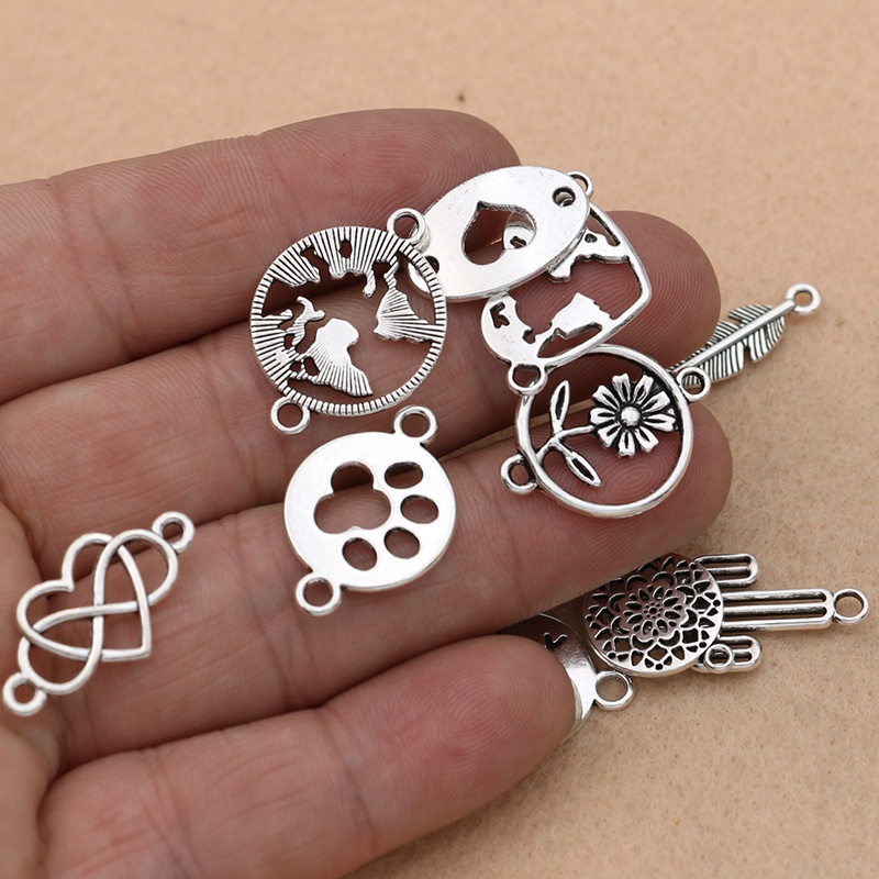 20pcs Konektor Perhiasan Handmade Diy Bahan Metal Alloy Charms