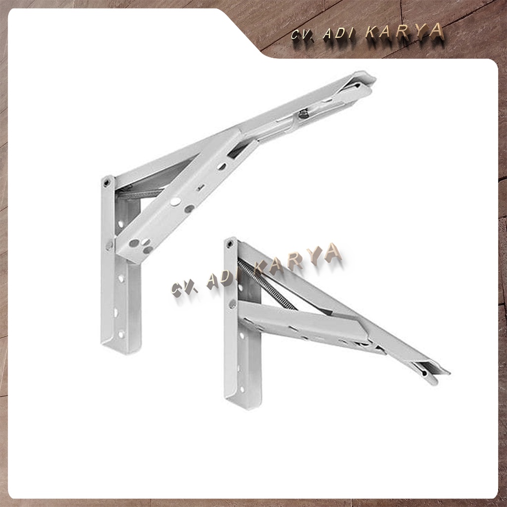 Siku Lipat Meja Dinding Besi Bracket Engsel Lipat 30cm Ambalan Penyangga Papan