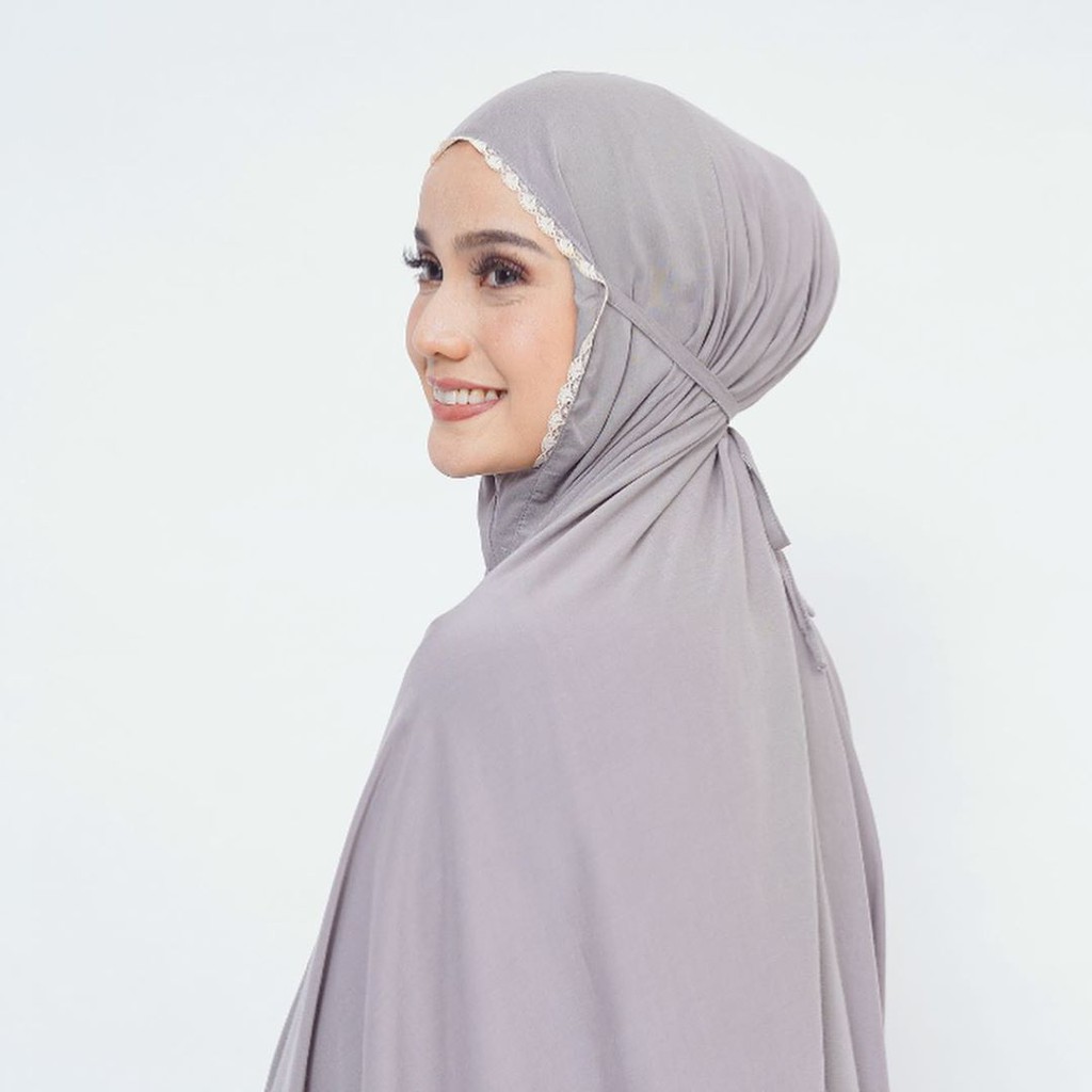 Mukena Travel Giggles - Faith Grey | Mukena Katun Rayon Polos