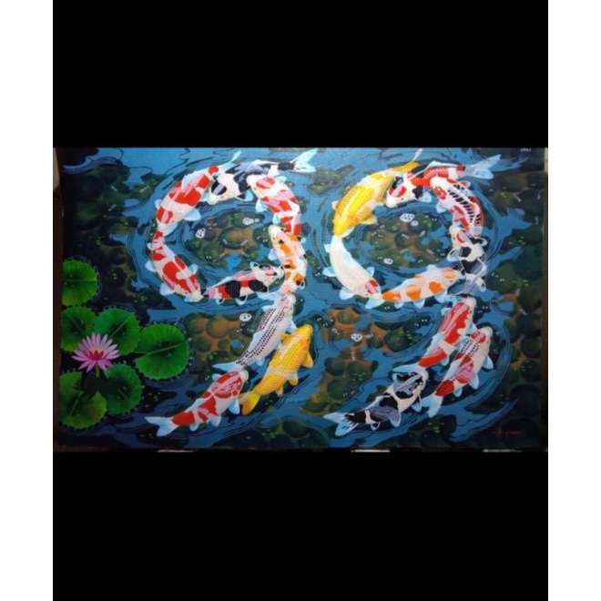 Lukisan kanvas ikan koi 99