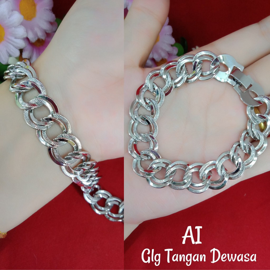 GELANG TANGAN RANTAI SILVER YAXIYA
