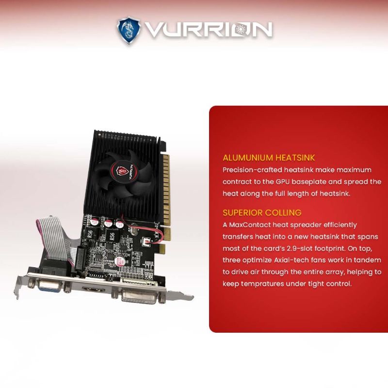 VGA AGS VURRION AMD R5 230 LP 2GB DDR3 64bit REAL CAPACITY