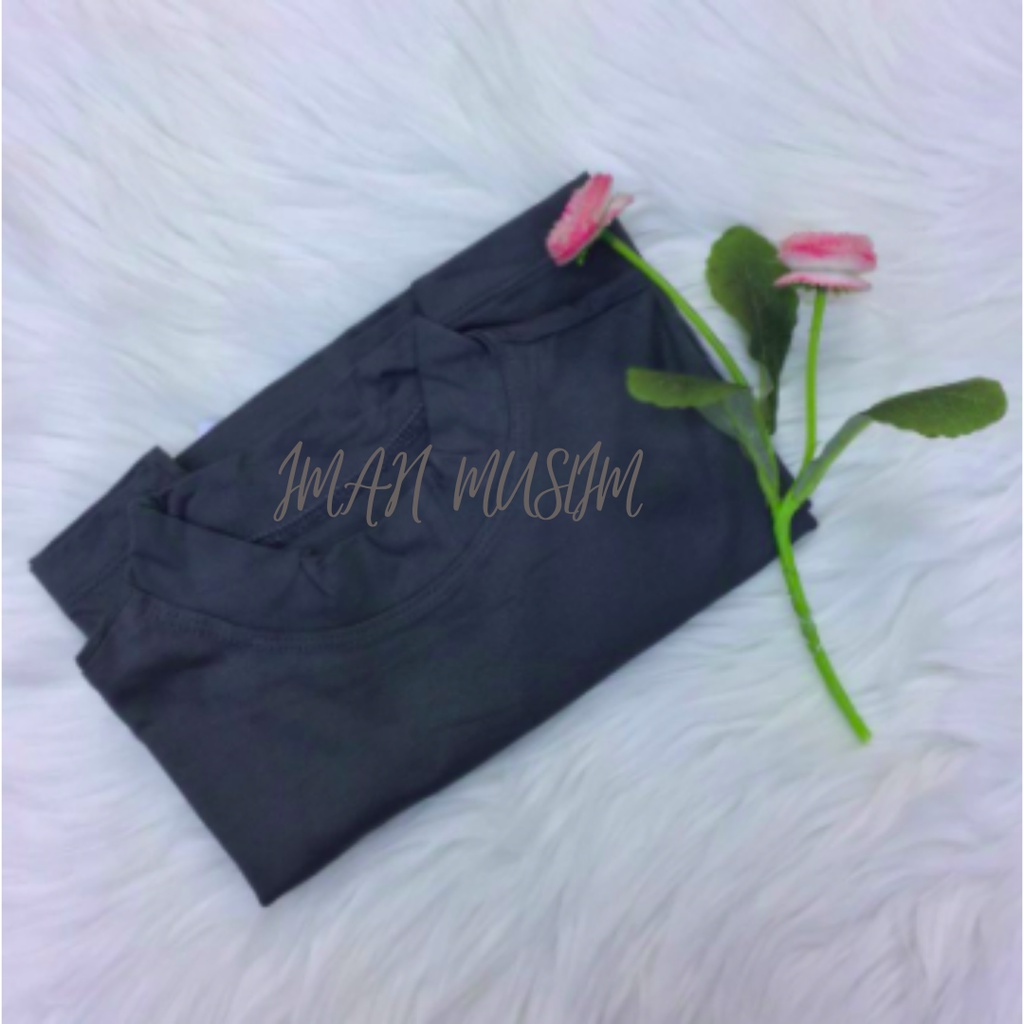 Manset Kaos Tanpa Lengan Inner Buntung Spandek Premium Turtleneck-ABU TUA
