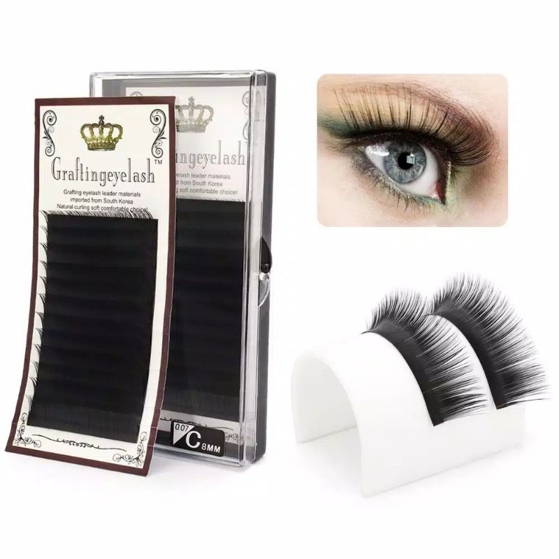 Eyelash Extension GRAFITING EYELASH C/D 0.10 bulu mata tanam grafting eyelash curly soft korea