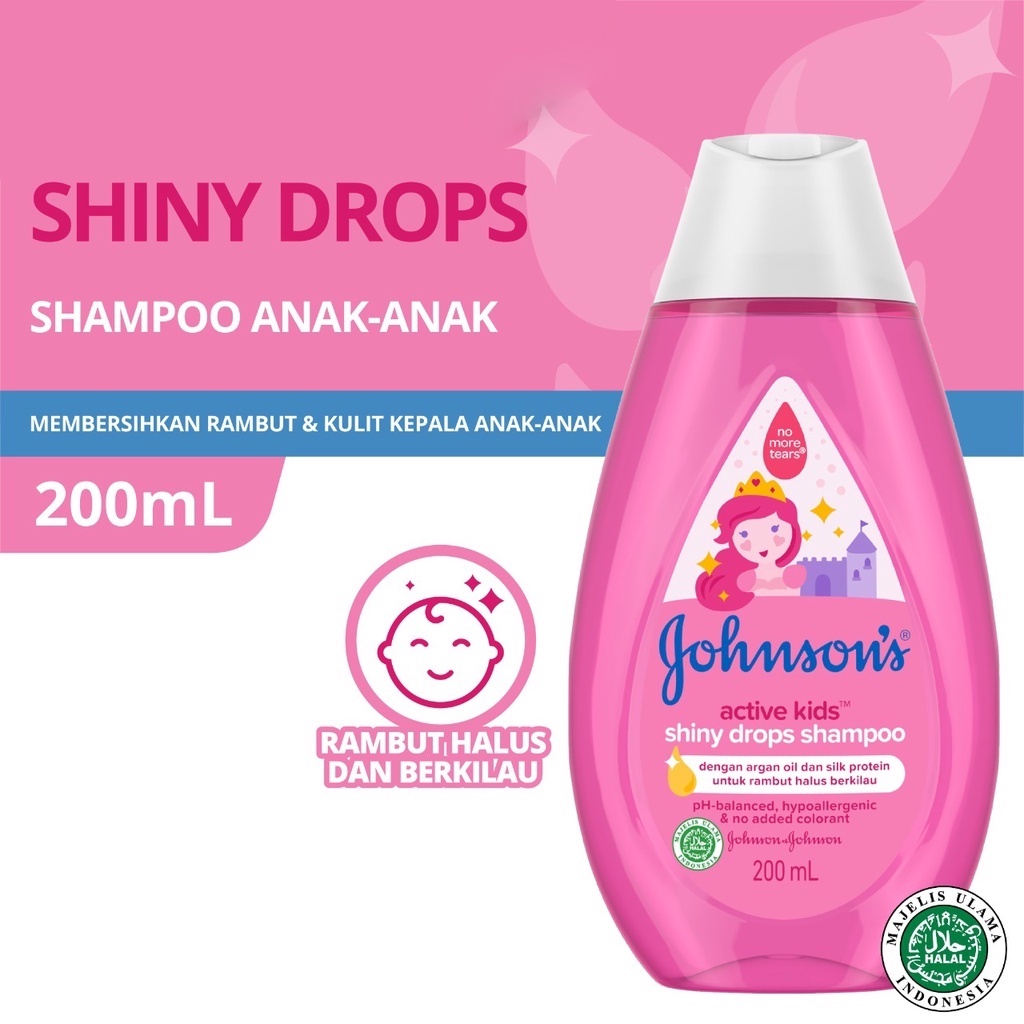 JOHNSON'S Active Kids Shiny Drops Shampoo - Shampo Anak-anak 200ml