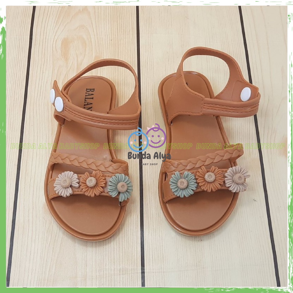 Sendal Anak Perempuan IMPORT Usia 3 4 5 Tahun COKLAT Model Tali Bunga Sepatu Sandal Anak Cewek Motif Bunga Lucu Kekinian Anti Slip Size 24 Sampai 35