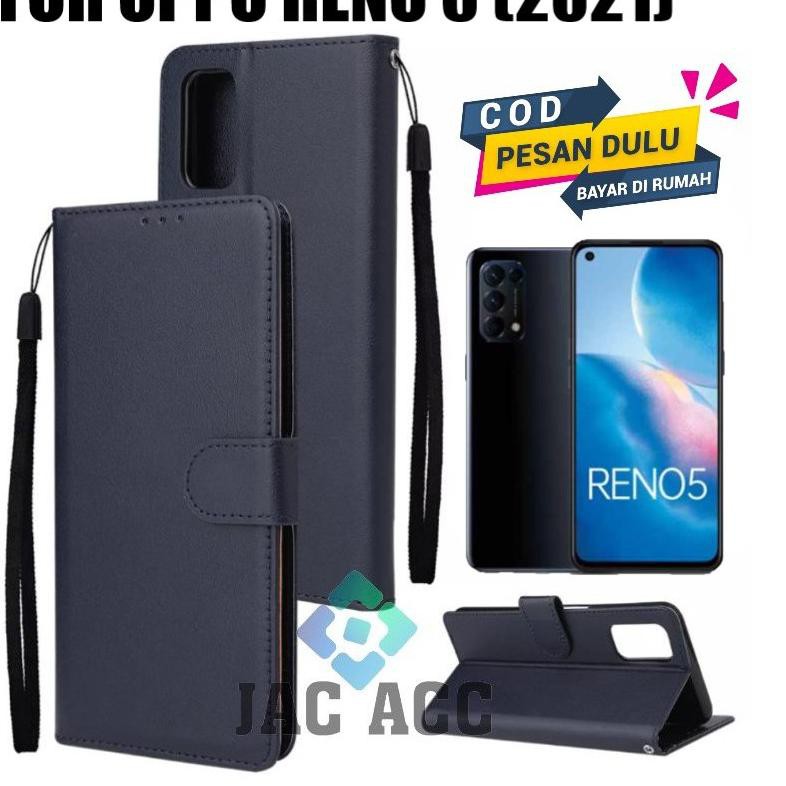 K6V1 DOMPET HP UNTUK OPPO RENO 5 NEW 2021 LEATHER FLIP CASE OPPO RENO 5 NEW 2021 Ready