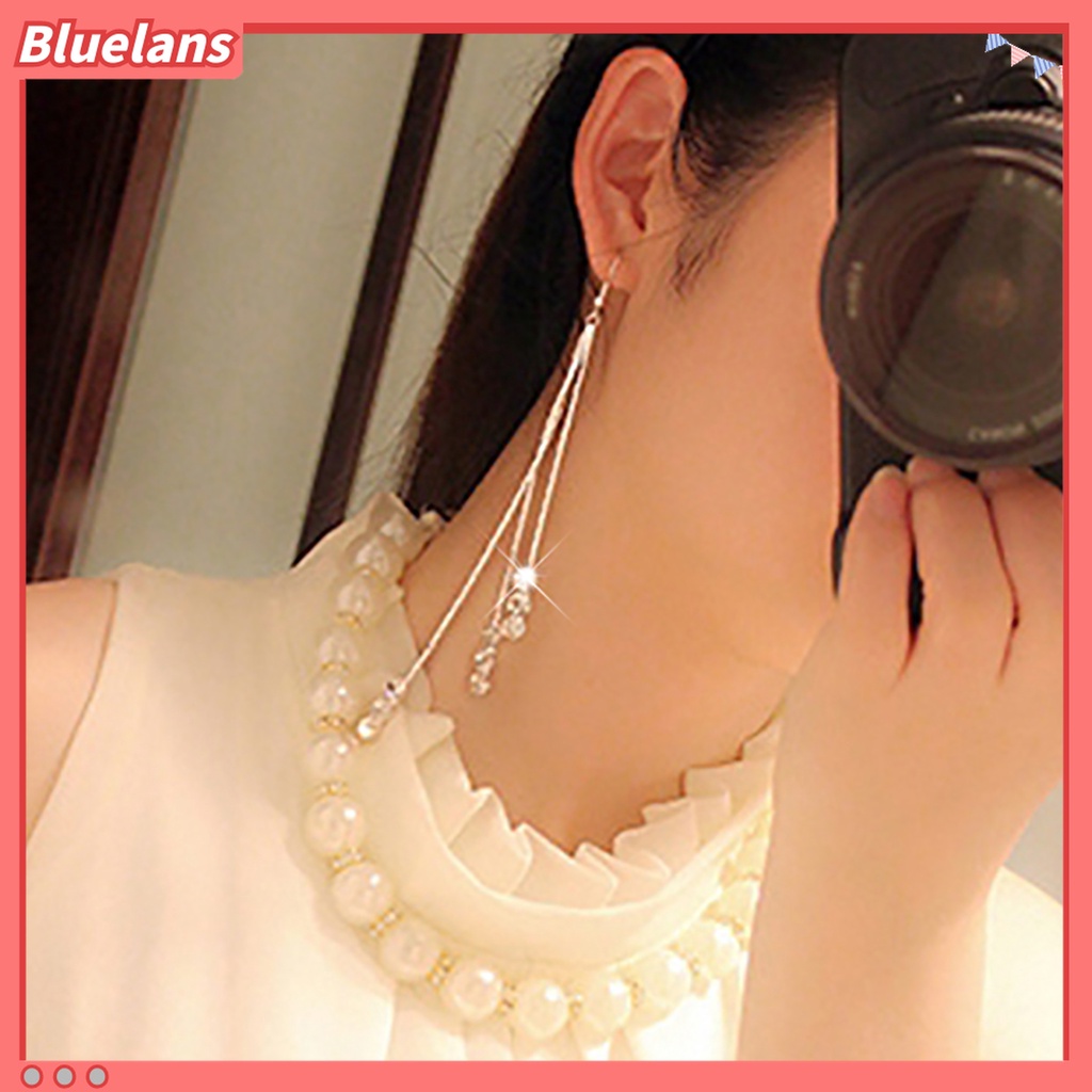 Anting Berlian Imitasi Bahan Alloy Tahan Tarnish Gaya Elegan Untuk Wanita