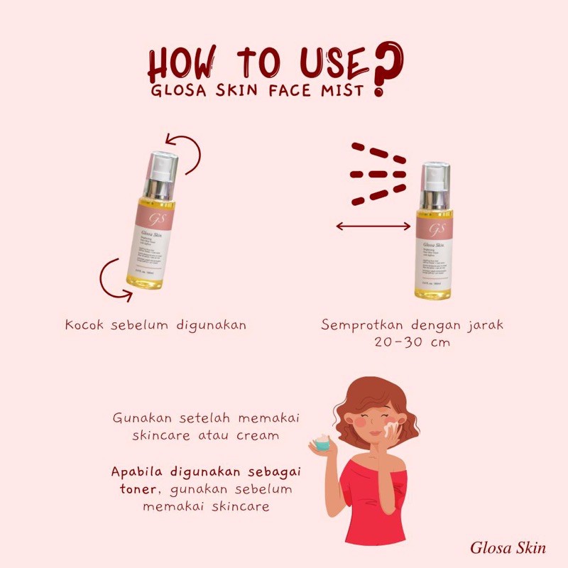 [BPOM] READY GLOSA SKIN BRIGHTENING FACE MIST TONER