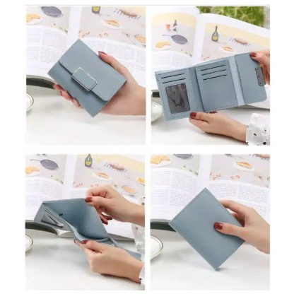 ♥SKY♥ Retro Paragraf Pendek dompet Forever young Polos Dompet Wanita Import C2-6