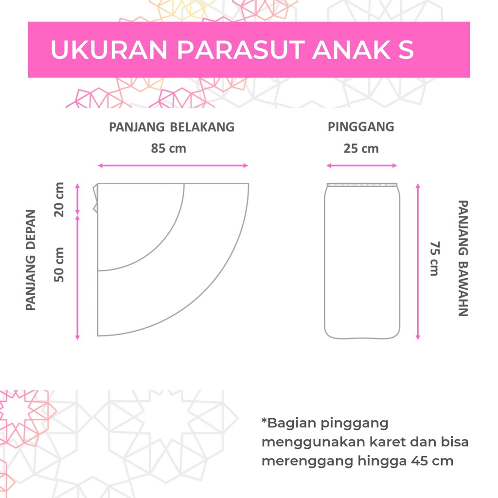 Mukena Anak S/M Parasut Hijra