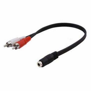 Kabel Audio Soket 3.5mm 3,5 mm Mini AUX female to 2 Jack RCA male hifi 25cm