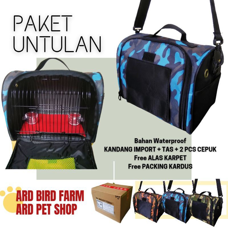 PREMIUM Travel Cage Kandang Untulan dan Tas untulan COD Burung Lovebird Sugar Glider hamster landak