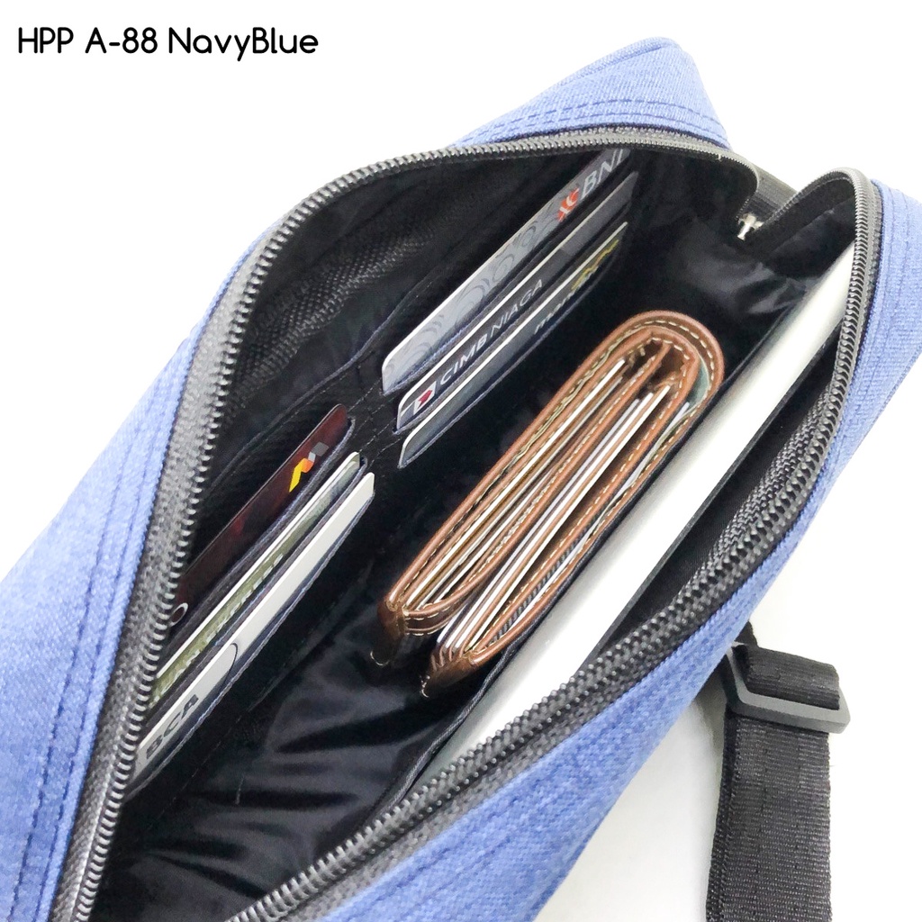 clutch pria hush puppies A88 series premium quality free tali selempang dan tali strap pendek