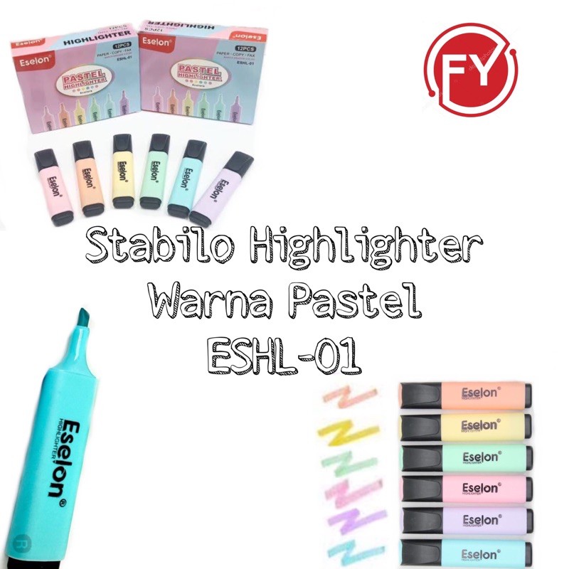 

Stabilo / Stabilo Highlighter Eselon / 12Pcs Stabilo Pastel / Stabilo Eshl-01