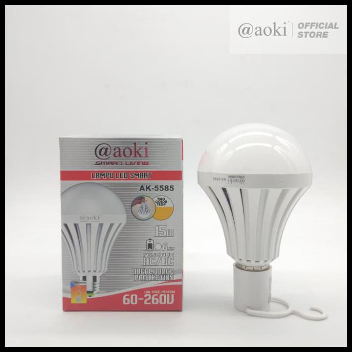 LAMPU BOHLAM LED DARURAT LAMPU EMERGENCY AC/DC SMART 15W AOKI AK 5585