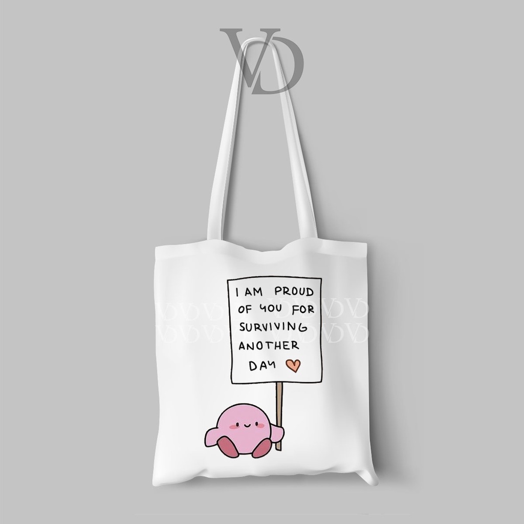 TOTE BAG BAHAN KANVAS QUOTES BEST FRIENDS TERBARU / MOTIVATION TOTE BAG / TAS BELANJA KEKINIAN