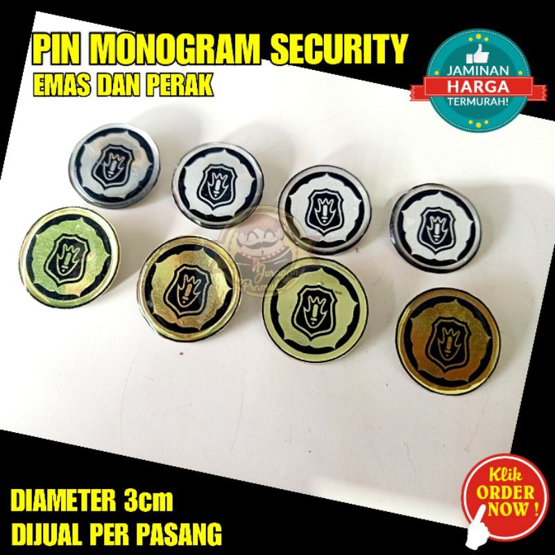 PIN MONOGRAM SECURITY SATPAM 3CM