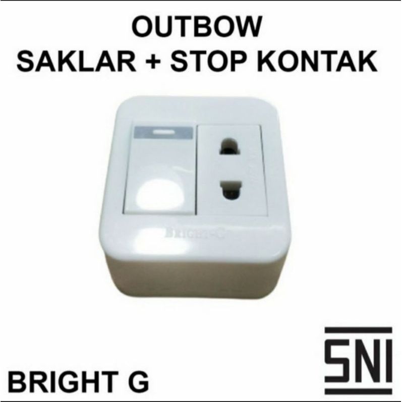 Saklar Engkel / Seri / Stop Kontak  switch IB Inbow / Tanam OB Outbow / Tempel BG Bright G Standart  SNI