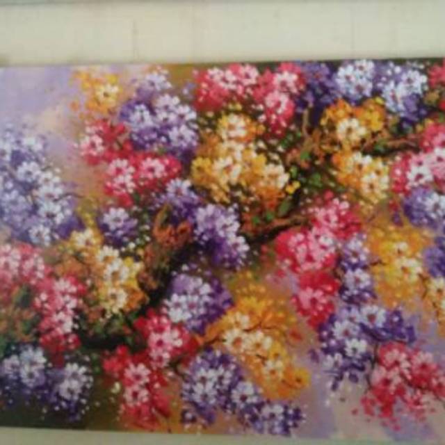 lukisan kanvas bunga sakura 85x135 cm rd ed