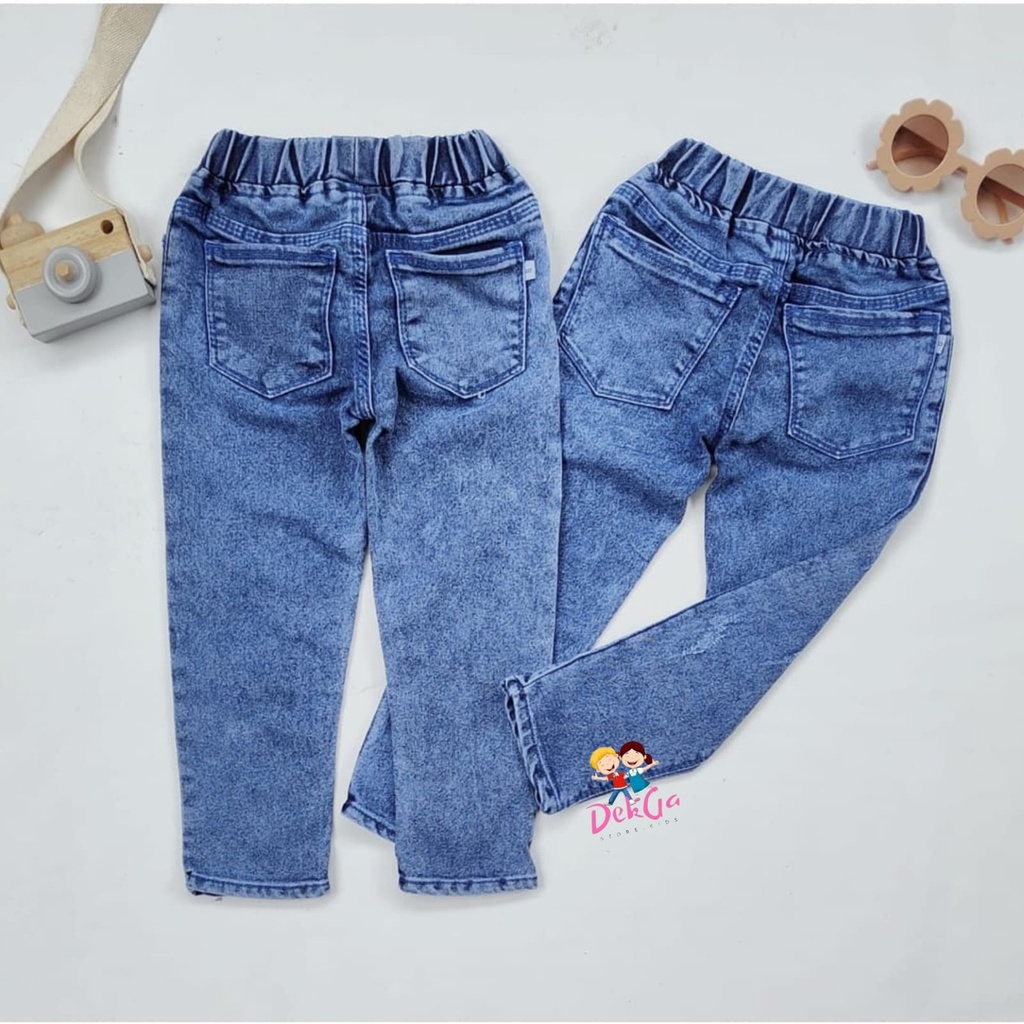 Jeans anak skinny snow / ripped besar snow