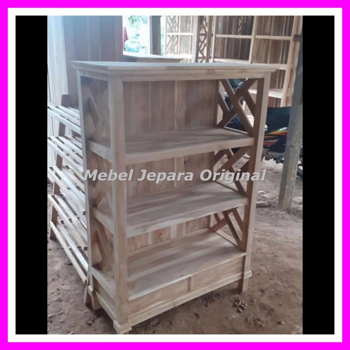 Jual Rak Sepatu Rak Sandal Kayu Jati Laci 2 Mentahan Mebel Jepara