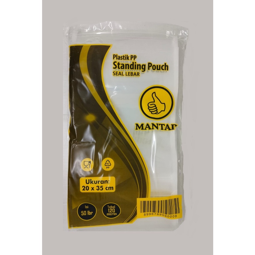 isi 50PCS PP STANDING POUCH MANTAP 20x35 SEAL LEBAR PP KLIP BENING BERDIRI