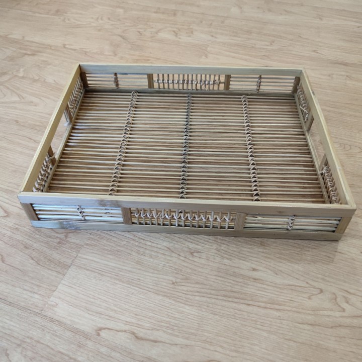 63 Keranjang Nampan Tray Bambu Kotak Persegi - 46x36x8cm