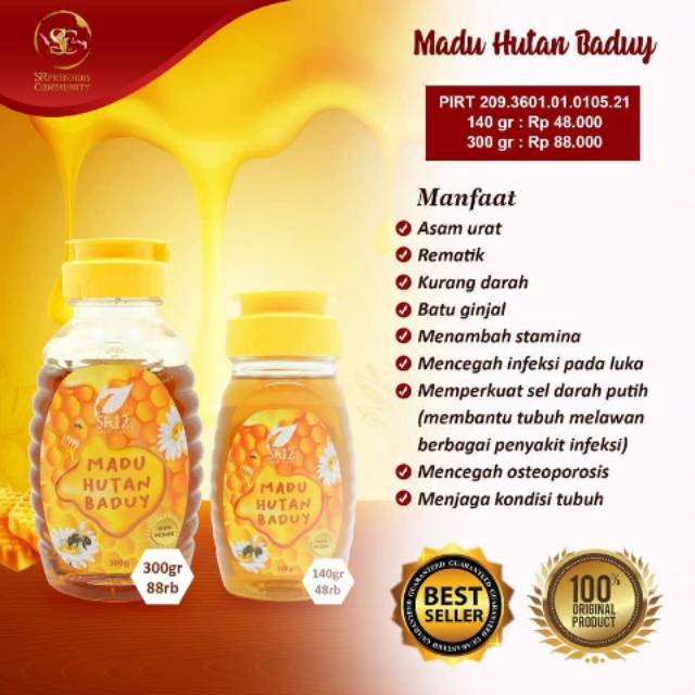 

MADU MURNI HUTAN BADUY 350 GR //BEST SELLER MADU ASLI
