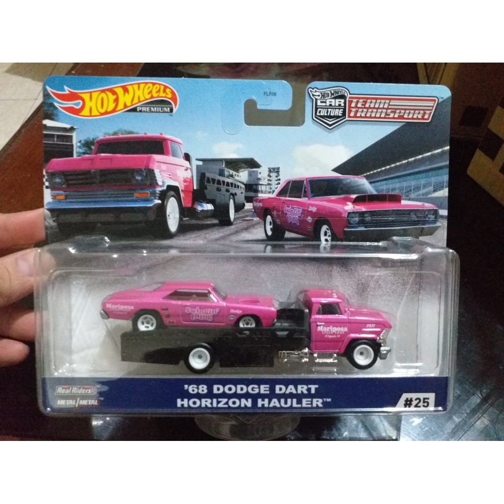 HOT WHEELS TEAM TRANSPORT 68 DODGE DART HORIZON HAULER PINK