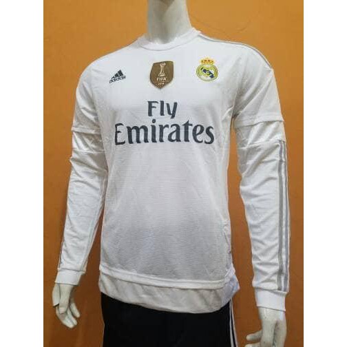 promo JERSEY REAL MADRID HOME LONGSLEEVE 2015 2016 GRADE ORI diskon 40%