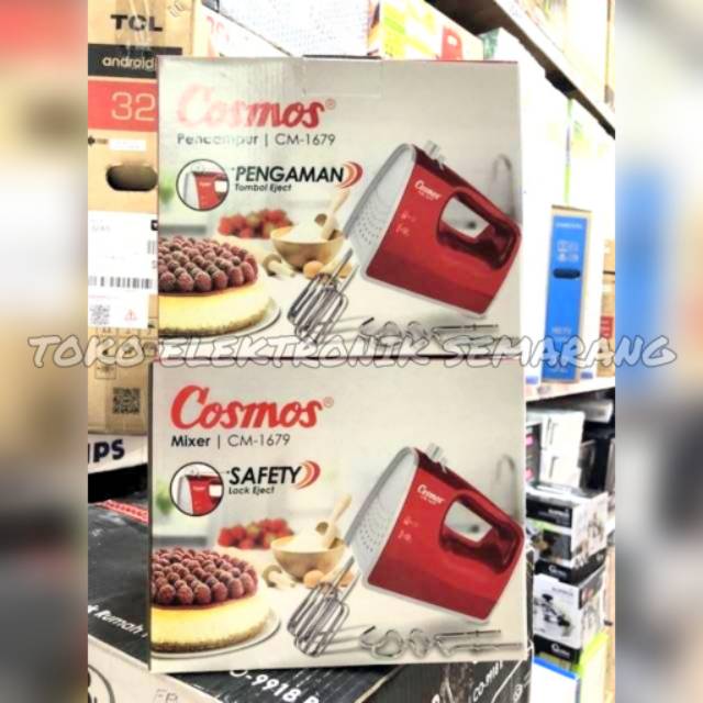 HAND MIXER COSMOS CM 1679 DENGAN 5 KECEPATAN TURBO MURAH ORIGINAL GARANSI RESMI PENGADUK PENCAMPUR