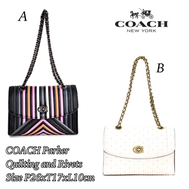 

‼️READY‼️ COACH Parker Quilting and Rivets