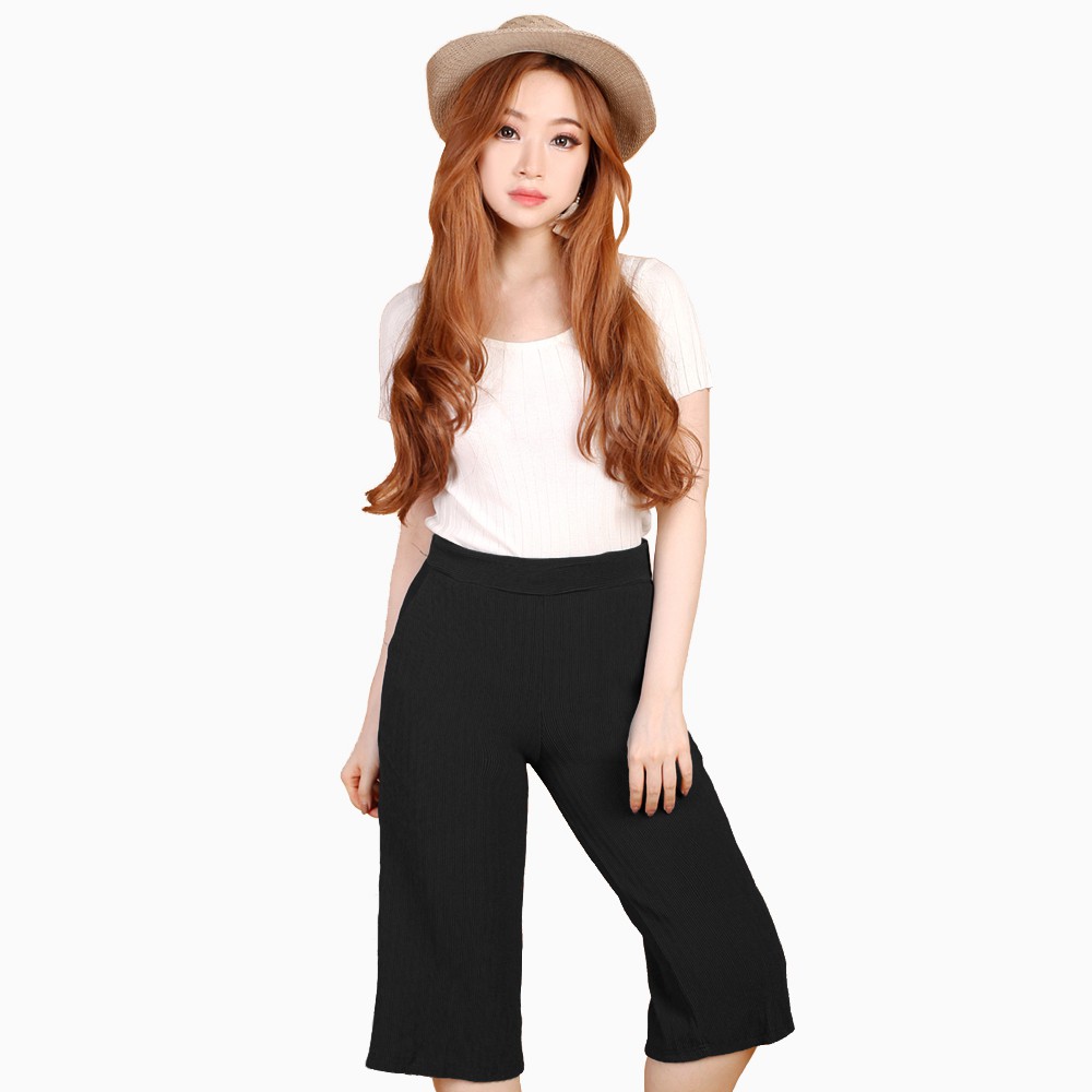 Celana Kulot Plisket Ploi Wanita Cropped model terbaru  - XSHOP New Dian