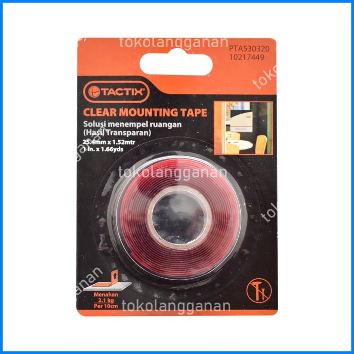 

Tactix Mounting Tape Clear 1.5 Mtr MA17