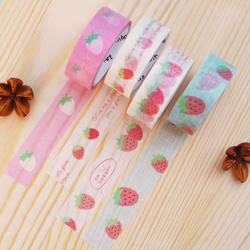 

Masking Tape Strawberry Pattern (Selotip Dekorasi)