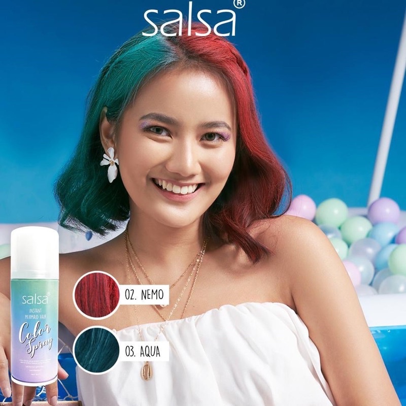 [BPOM] Salsa Instant Mermaid Hair Color Spray 80ML/pewarna rambut instan isi 80ml