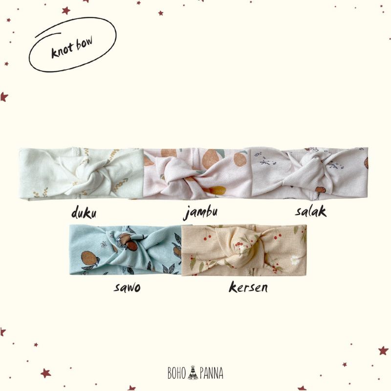 Knot Bow Print Fruit by Boho Panna / Boho Baby