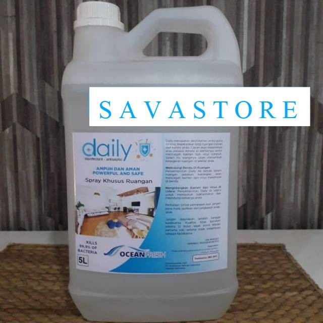 DAILY DESINFEKTAN ANTISEPTIC SPRAY 5 LITER KHUSUS UNTUK RUANGAN (GOJEK &amp; GRAB)