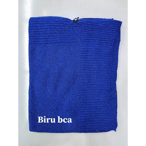 PASHMINA RAJUT GLITER / PASHMINA RAJUT PENGANTIN / PASHMINA PREMIUM-Biru elektric / bca