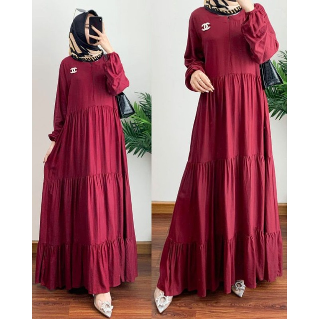 BELLA DRESS / BASIC DRESS RAYON / DRESS SUSUN TIGA / GAMIS CANDA