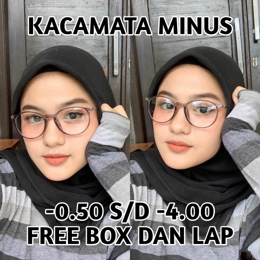 TERMURAH - KACAMATA MINUS - KACAMATA RABUN JAUH -0.50 S/D -4.00 GRATIS BOX DAN LAP WANITA/PRIA UNISEX